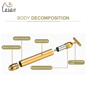 Masseur facial en or 24 carats, 6000 tr/min, micro-vibrations soniques, masseur manuel pour le visage et le corps, nouvel équipement de beauté pour usage domestique - Product Image 5