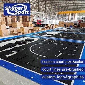 Conjunto Completo <span class=keywords><strong>de</strong></span> Suelo Modular Encastrable para <span class=keywords><strong>Cancha</strong></span> <span class=keywords><strong>de</strong></span> Baloncesto en el Patio Trasero, Logotipo Personalizado, <span class=keywords><strong>Cancha</strong></span> Deportiva Suspendida <span class=keywords><strong>de</strong></span> TPE para Exteriores - Product Image 5