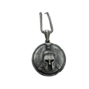 Стальной шлем спартанского воина Щит Кулон В Стиле Хип-хоп ожерелье Римский Шлем маска рыцарь воин Кулон