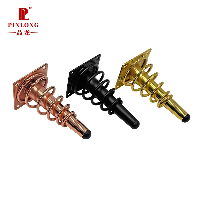 Pinlong Hardware furniture manufacturer price metal gold color hot sales iron material sofa legs