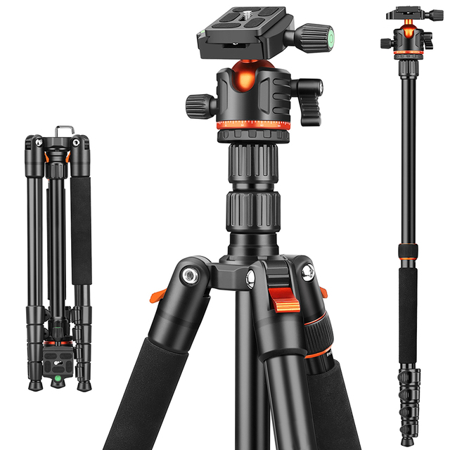 Professional Aluminum Alloy Video Tripod with Pan Ball Head and Mobile Phone Clip 8000g Load Capacity Waterproof & Shockproof