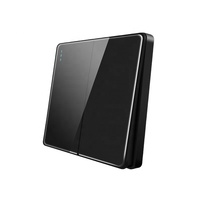 Sirode T1 Series UK Standard Modern Black Color Luxury Acrylic Panel 2 Gang 1 Way Wall Light Commutateurs et prises de courant pour la maison