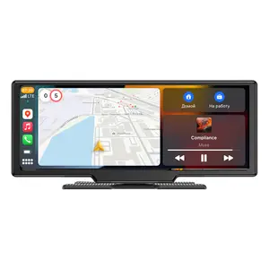 SUNWAYI 10.26英寸Carplay安卓WIFI 4k 1080P汽车黑匣子项目导航音乐汽车夜视双镜头仪表盘