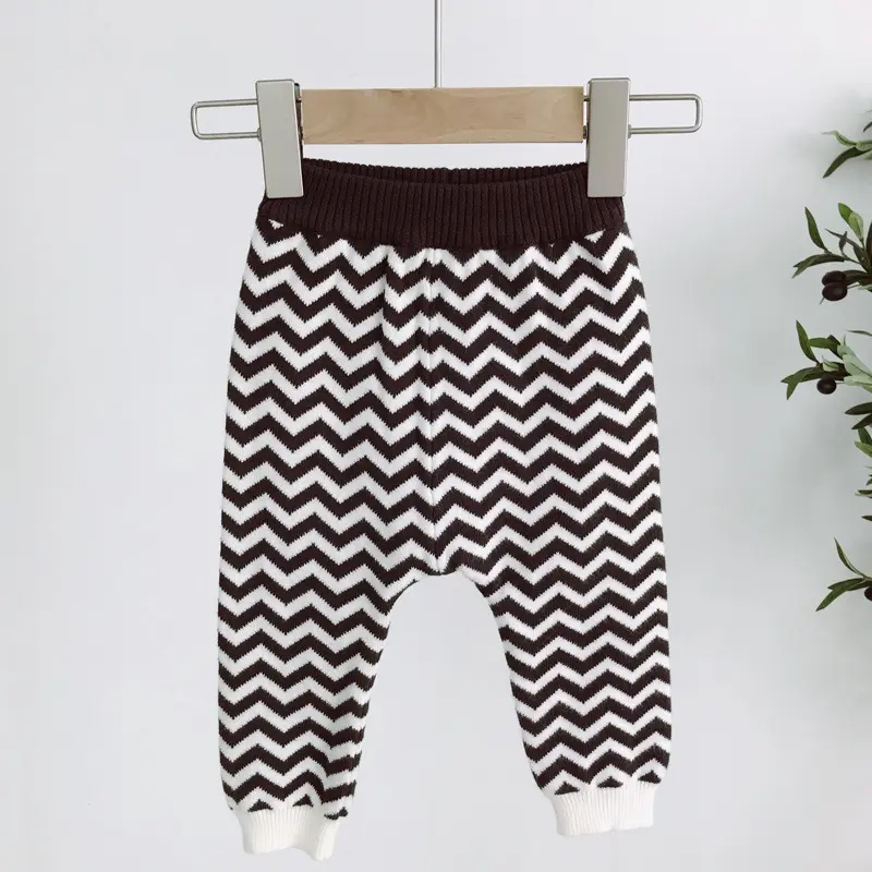 Wholesale Spring Autumn Boy Baby Knitted Stripe Pants Wear Casual Cotton Pants