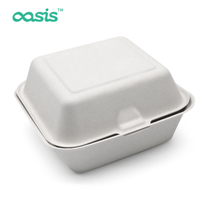 Oasis Support 200 Grad Celsius Heizbare Wasserdichte Effiziente Biologisch Abbaubare Lebensmittelgeeignete Hamburger-Verpackungsbox 6 Zoll - Product Image 4
