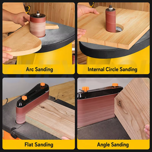 เครื่องขัดสายพานแบบตั้งโต๊ะพร้อมแกนหมุนปรับได้ สำหรับงานไม้ในโรงงาน - Product Image 5