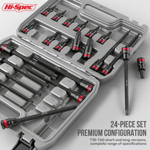 <span class=keywords><strong>Set</strong></span> di Chiavi a Bussola Industriali da 24 Pezzi T10-T60 con Attacco da 3/8, Punte Torx in Acciaio S2 e CR-V, <span class=keywords><strong>Set</strong></span> di Utensili Manuali per Riparazione Auto - Product Image 2