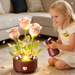 Planta en Maceta con Flor Eléctrica Mágica, Moderna y Lujosa, Ramo de Rosas con Control Remoto, Decoración para el Hogar, Iluminación Dinámica, Bloques de Construcción - Product Image 5