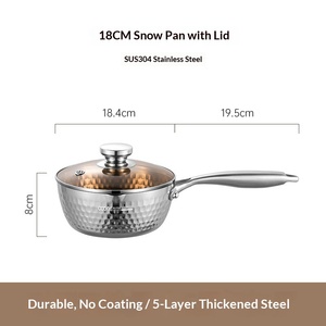 Casserole en acier inoxydable 316 avec couvercle et poignée, chauffage uniforme, compatible <span class=keywords><strong>induction</strong></span>, antiadhésive, facile à nettoyer, pot à lait, pot de cuisson Yukihira - Product Image 6