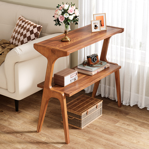 Para Tribesigns, mesa auxiliar de lujo de nogal, mesa auxiliar de Metal en forma de sofá, sofá cama, mesa de escritorio C para sala de estar y dormitorio - Product Image 1