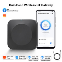 SIXWGH Tuya Smart BLE Gateway 2.4G/5G WiFi Conectividad para Hogar Inteligente con Tuya Smart Life BLE SigMesh Hub Alexa Google Home Negro