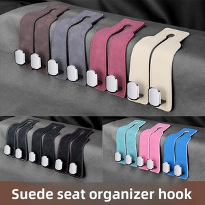 Crochet de dossier de siège <span class=keywords><strong>auto</strong></span> OLIVER – Organisateur de rangement arrière <span class=keywords><strong>pour</strong></span> voiture, double crochet en métal, petit crochet en plastique ABS avec revêtement en fourrure, compatible - Product Image 2