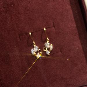 Pendientes Colgantes de Plata Pura S925, Estilo Japonés, Diseño Ligero de Lujo Feng Shui con Diamante Ojo de Caballo, Estilo Corte Elegante - Product Image 5