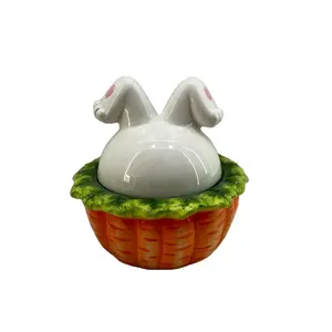 搞笑兔子手绘陶瓷饼干罐