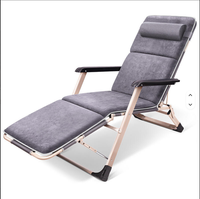 Chaise longue pliable portable d'extérieur avec coussin, tissu Oxford 1200D, tube en acier, capacité de charge de 120 kg, pour patio, jardin, plage, parc
