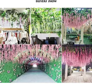 Flor artificial para wisteria, decoração de casamento, flores artificiais