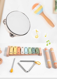 Ensemble d'instruments de musique en bois en gros, jouets en bois, xylophone, tambourin, maracas, triangle, ensemble de 6 pièces - Product Image 2