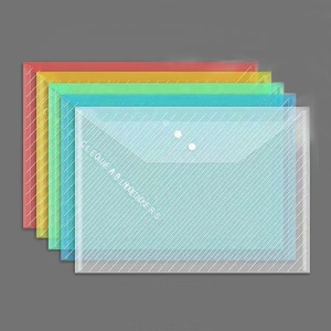 A4 Kích thước Hot Bán thư Kích thước không thấm nước Snap đóng cửa thư mục với biểu tượng tùy chỉnh rõ ràng PP phong bì cho các tài liệu hoàn hảo tập tin Túi - Product Image 4