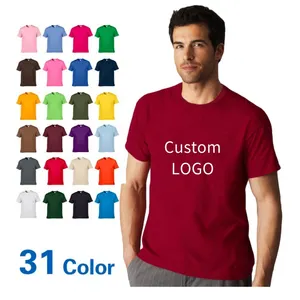 Kaus 2021 Katun Poliester Promosi 65 Poliester 35 Katun T Shirt Pria Beli T Shirt Cetak Kustom Harga Terbaik Yiwu Qunliang