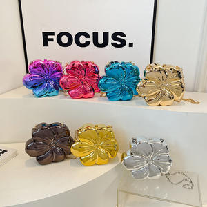 Bolsos de mano de noche con diseño floral de calidad al por mayor, unisex, para fiestas y bodas, con cadenas, dos correas, cierre de cremallera, impermeables - Product Image 4