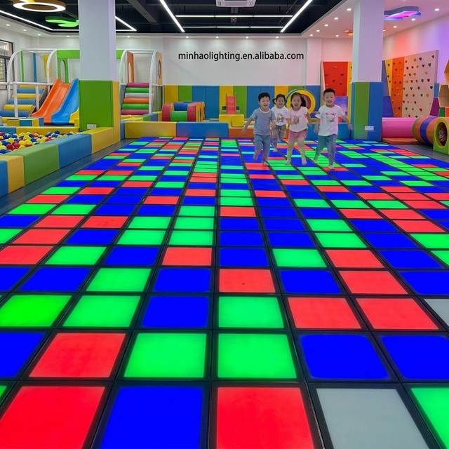 Hot Sale Interactive 2-Year Indoor/Outdoor RGBW LED Dance Floor Tiles FB4 Control IP65 Rated ABS Material Ra80 CRI for Games