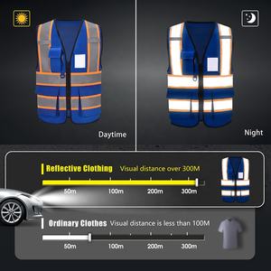 Gilet de sécurité réfléchissant haute visibilité pour femmes et hommes, fermeture éclair sur le devant, conforme aux normes ANSI/<span class=keywords><strong>ISEA</strong></span> - Product Image 2