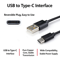 Câble de charge USB Type C 2 cœurs à charge rapide, âme en cuivre, gaine PVC pour batterie externe, écouteurs, appareils numériques, ordinateur et casque audio