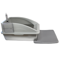 Bac à litière surélevé en acier inoxydable personnalisé - Intérieur spacieux - Grande toilette semi-fermée pour chat