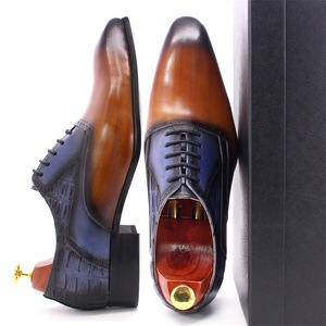 Chaussures Oxford pour hommes de grande taille-chaussures habillées formelles en cuir de vachette-chaussures de mariage décontractées à bout pointu pour hommes d'affaires - Product Image 5