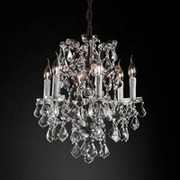 Lampes suspendues de haute qualité en Chine, luminaire de plafond intérieur, lustre rond en cristal de style Empire français Rococo pour salle à manger