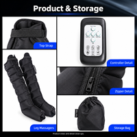 Masseur de jambes à compression d'air à 3 canaux avec 29 airbags, 6 modes, double pression, pour bottes, pieds, mollets, cuisses, approuvé CE FCC RoHS