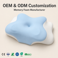 Almohada Cervical Ergonómica Ortopédica en Forma de U para Soporte del Cuello, Espuma Viscoelástica, para Dormir, con Funda Extraíble y Lavable