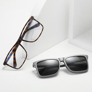 <span class=keywords><strong>Gafas</strong></span> de Sol Magnéticas para Hombre, Clip para <span class=keywords><strong>Gafas</strong></span>, Montura Óptica Cuadrada para Miopía, <span class=keywords><strong>Gafas</strong></span> de Pesca para Exteriores, Protección UV400 - Product Image 1