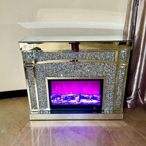하이 엔드 미러 벽난로 분쇄 다이아몬드 <span class=keywords><strong>firebox</strong></span> 여러 가지 빛깔의 히터 거실