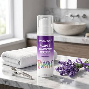 <span class=keywords><strong>Mousse</strong></span> Shampooing Violet 150ml, <span class=keywords><strong>Mousse</strong></span> Tonifiante Couleur Violette, Adapté aux Cheveux Blonds et Argentés Décolorés, Élimine les Tons Jaunes OEM - Product Image 3