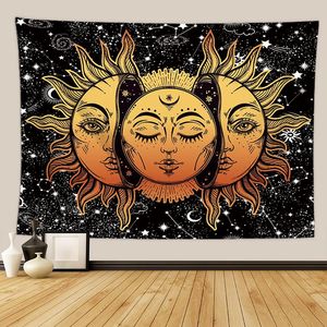 Tapiz Mandala Personalizado Blanco y Negro con Diseño de Sol y Luna, Tapiz para Colgar en la Pared, Tapiz de Pared con Diseño de Calavera de <span class=keywords><strong>Tarot</strong></span>, Alfombra Hippie para Dormitorio, Manta Decorativa - Product Image 3