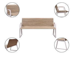 Sedia Contemporanea in Legno a 3 Posti con Braccioli per Sale d'Attesa, Uso Commerciale in Banche e Centri Commerciali - Product Image 6