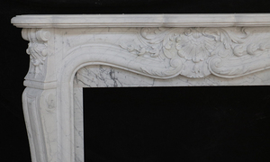 Manteau de cheminée en marbre blanc de Carrare italien sculpté à la main à bas prix d'usine conception personnalisée - Product Image 4