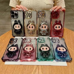 Fashion electroplate cartoon holder cute glitter phone case for iPhone 17 Air 16 pro max 15 four <b>corner</b> shockproof protect cover - Product Image 6