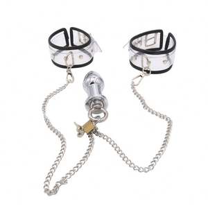 Fetish Fantasy Bondage Gear <span class=keywords><strong>BDSM</strong></span> Juguetes sexuales Negro Sexy Puños de mano y tapón anal para mujeres - Product Image 4