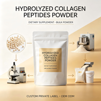 Poudre de peptides de collagène hydrolysé, complément alimentaire en vrac, étiquette privée personnalisée
