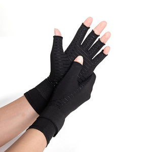 HWWR-0185 # Guantes de Ciclismo de Fibra de Cobre con Correas, Guantes Deportivos Sin Dedos con Silicona Antideslizante y Correas - Product Image 3