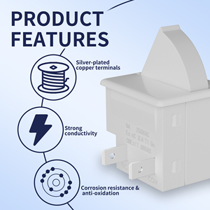 <span class=keywords><strong>Interruptor</strong></span> de <span class=keywords><strong>Luz</strong></span> para Puerta de Refrigerador de 2 Pines NC, 6A 250V CA, <span class=keywords><strong>Interruptor</strong></span> Momentáneo para Refrigerador <span class=keywords><strong>con</strong></span> Herramienta de Palanca para GeWhirlpool - Product Image 5