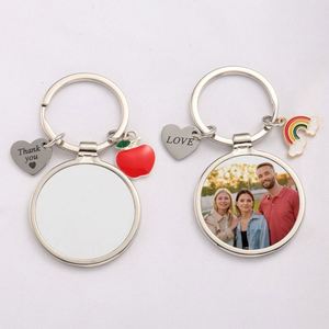 Metal Circular Diy Blank Bag Decoration Heat Transfer Printing Bottle Opener <b>Keychain</b> - Product Image 2