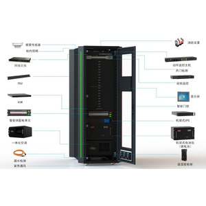 Integrated Smart <b>Network</b> <b>Cabinet</b> With Power Distribution Temperature Humidity Fire Alarm Door Access Leak Detection Management - Product Image 5