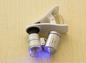 <span class=keywords><strong>Loupe</strong></span> portable LED UV Lights Universal Clip-On 60X Microscope <span class=keywords><strong>Loupe</strong></span> pour téléphone portable Smartphone - Product Image 2