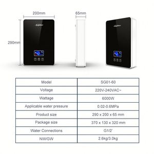 CE Certified 6000W Instantaneous Power Electric <b>Water</b> <b>Heater</b> Cheap Price Hot Sale for RV Hotel Household Use - Product Image 5
