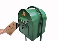 Boîte aux lettres double en fer forgé de style rétro européen NINI, artisanale et créative, pour vote électoral et suggestions, décoration de sol