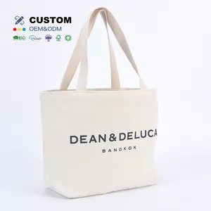 Eco-friendly cotton canvas handbags OEM cheap reusable shopping tote bag