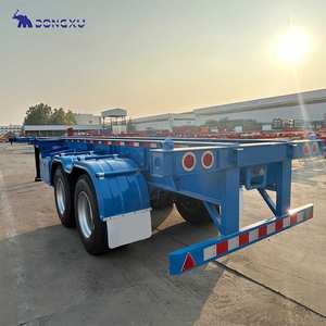 קדימונים משאית משומשים חדשים 40 רגל שטוח חצי טריילר 20 רגל & 40 רגל מטר תחבורה מיכל פלדה לשימוש במשאית - Product Image 3